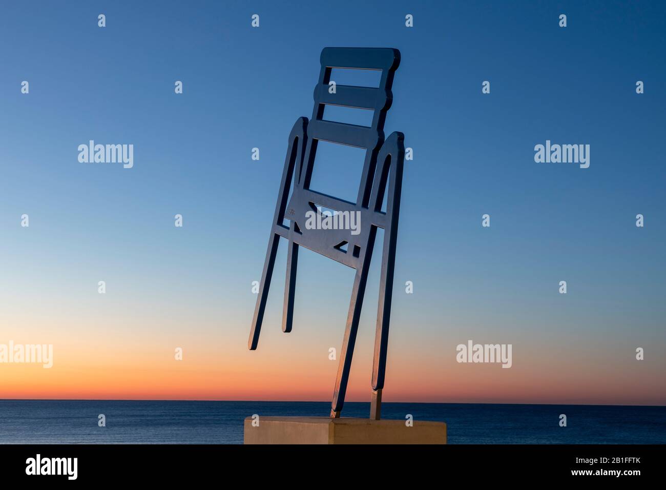 Sab's Chair, Sculpture of Blue Chairs, Promenade des Anglais, Nice