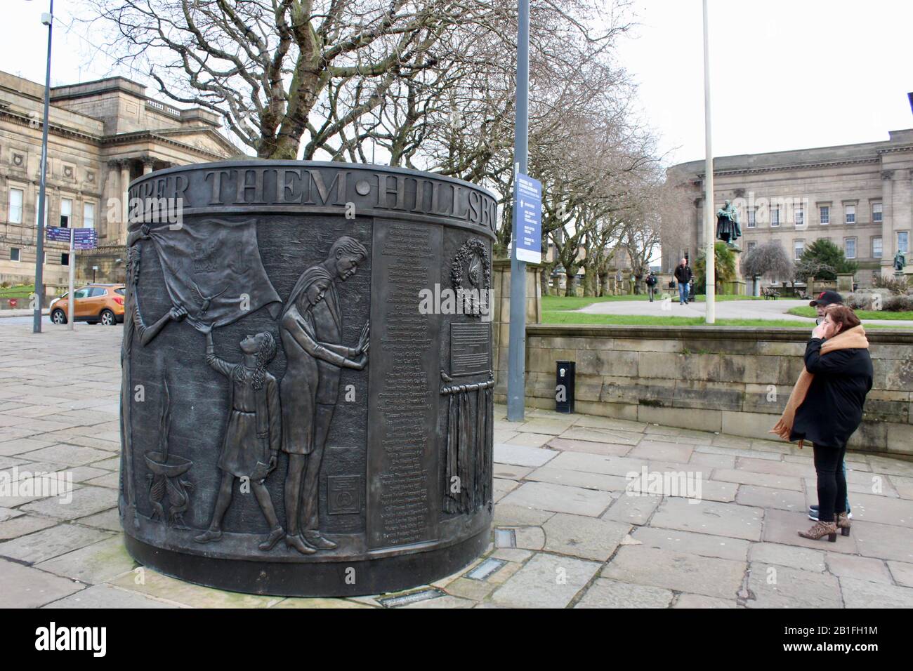 memorial to the 96 liverpool football fans killed at hillsborough