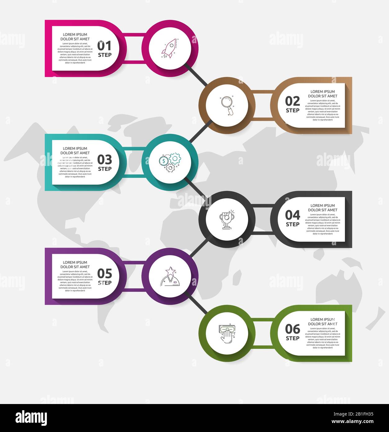 Vector template circle infographics. Business concept with 6 options ...