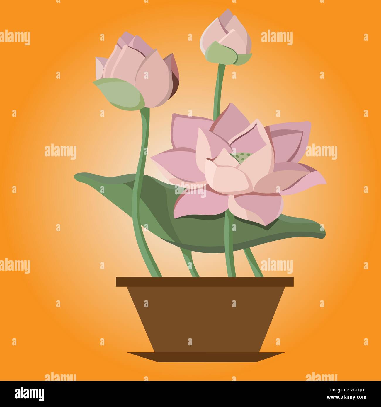 beautiful flower and pot illustration art design Stock Vector Image ...