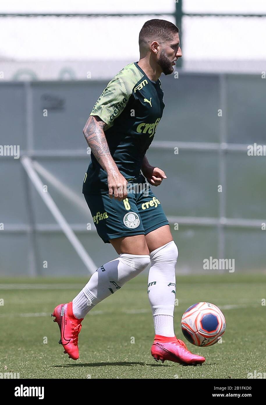 SÃO PAULO, SP - 25.02.2020: TREINO DO PALMEIRAS - The player Zé Rafael, from SE Palmeiras, during training, at the Football Academy. (Photo: Cesar Greco/Fotoarena) Stock Photo