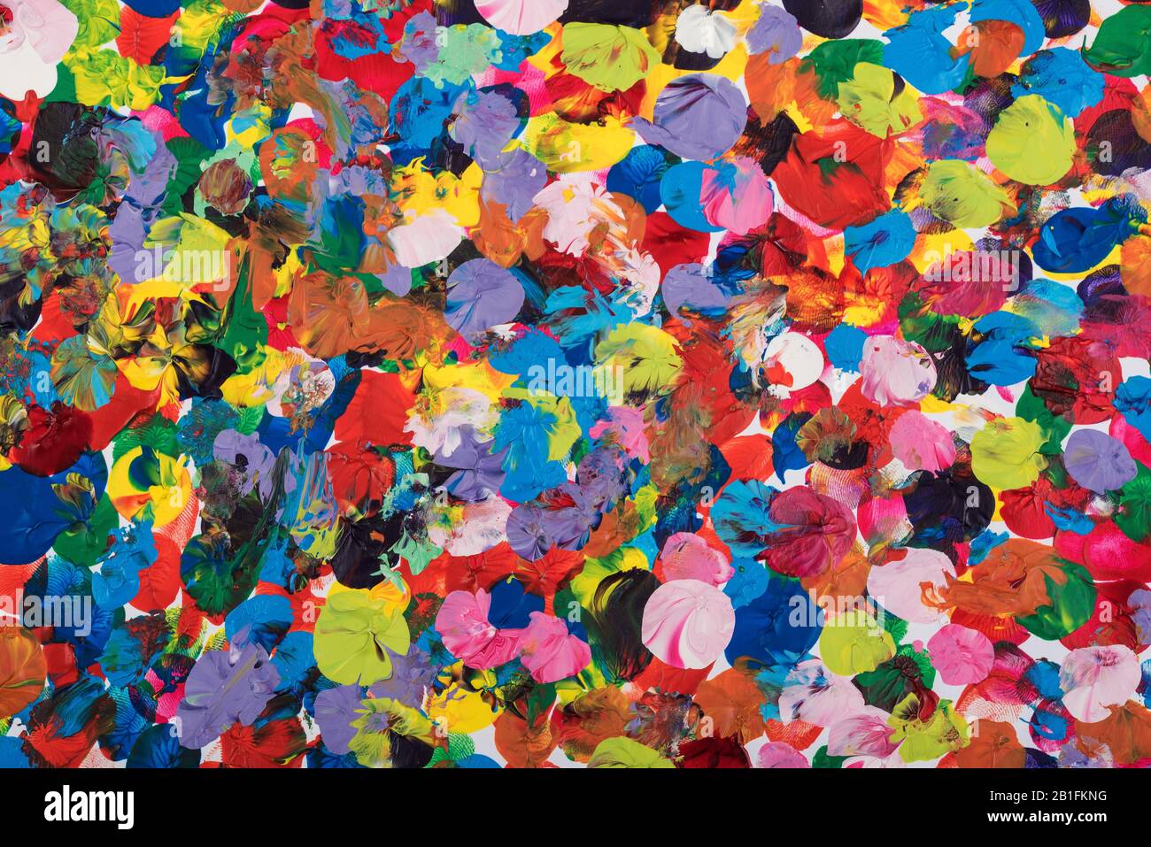 multicolor stained background with paintbrush Stock Photo