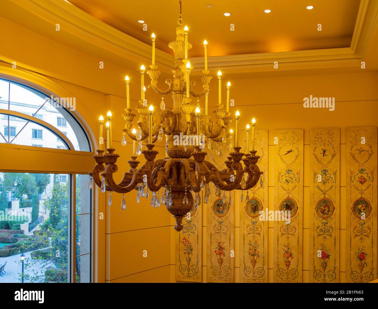 Beautiful lamp hanging in a hotel at Lake Las Vegas, Nevada, USA Stock