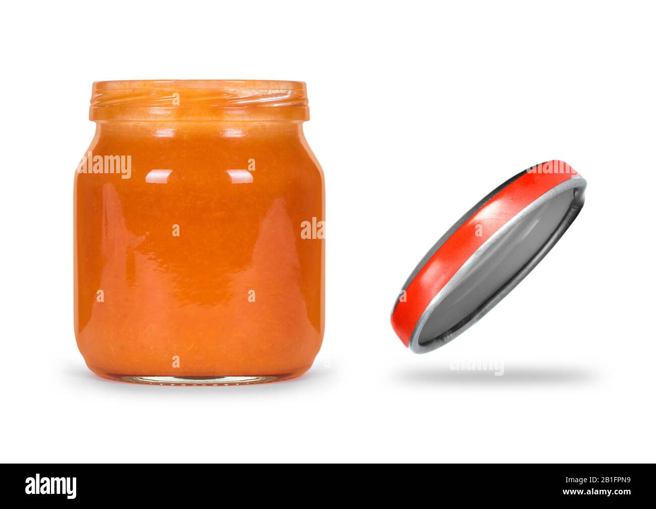 Download Open Jar Of Jam Or Baby Food On A White Background Stock Photo Alamy Yellowimages Mockups