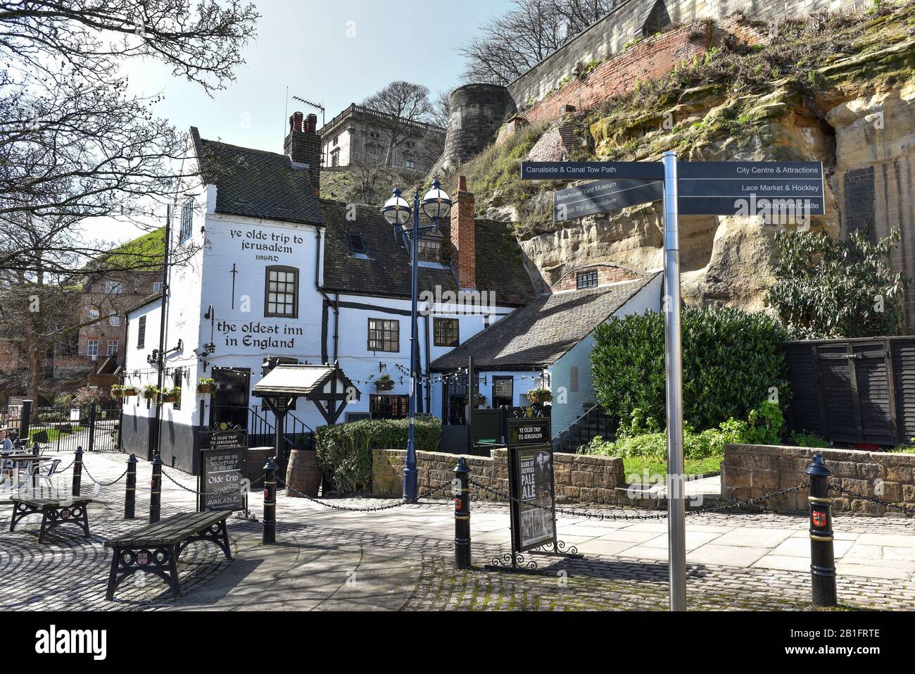 the Ye Olde trip to Jerusalem inn is the England oldest pub, Nottingham Stock Photo