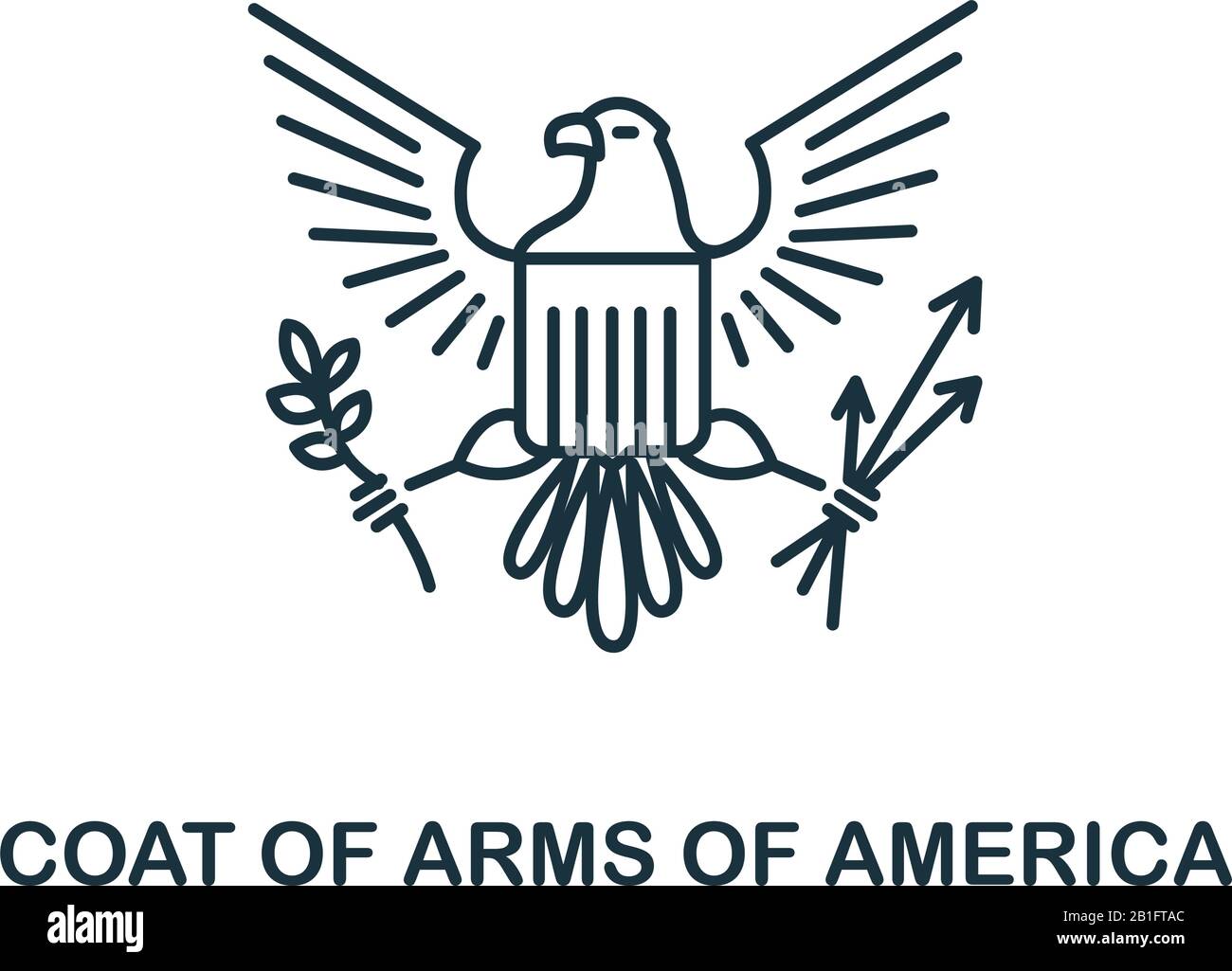 Coat Of Arms Of America icon from usa collection. Simple line Coat Of