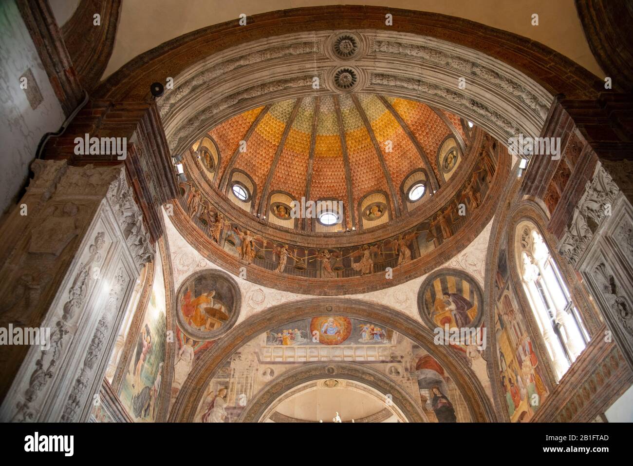 Renaissance frescoes by Vincenzo Foppa in the Portinari Chapel in the Basilica di Sant’Eustorgio, Milan, Lombardy, Italy, Europe Stock Photo