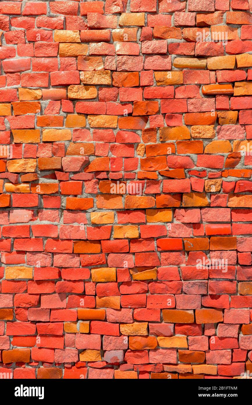 Abstract background of bright, red and orange smalt mosaic for your design with copy space and place for text. Stock Photo
