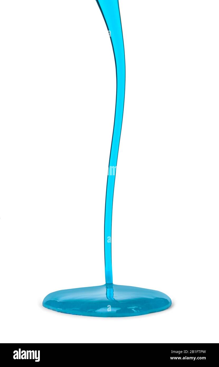 Moving Down A Blue Viscous Liquid On White Background Stock Photo Alamy Moving Down A Blue Viscous Liquid On White Background Stock Photo Alamy