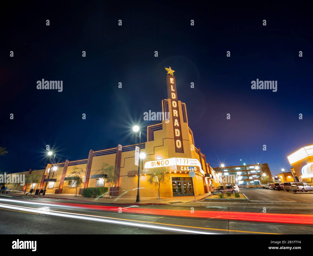 Henderson, FEB 10: Night view of the beautiful Eldorado Casino in Water Street District on FEB 10, 2020 at Henderson, Nevada Stock Photo