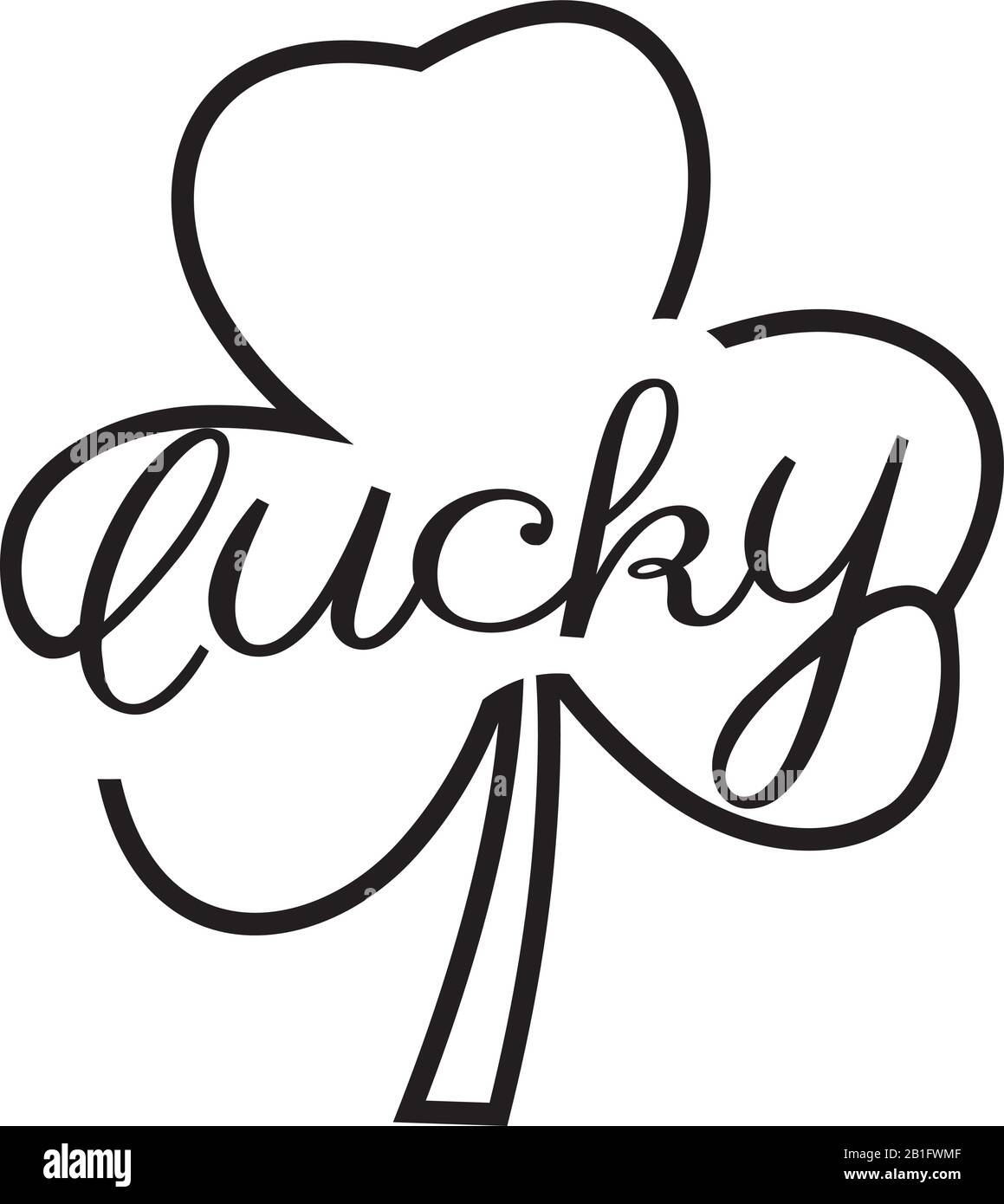 vector illustration of a lucky shamrock leaf. St. Patrick's Day celebration. Stock Vector