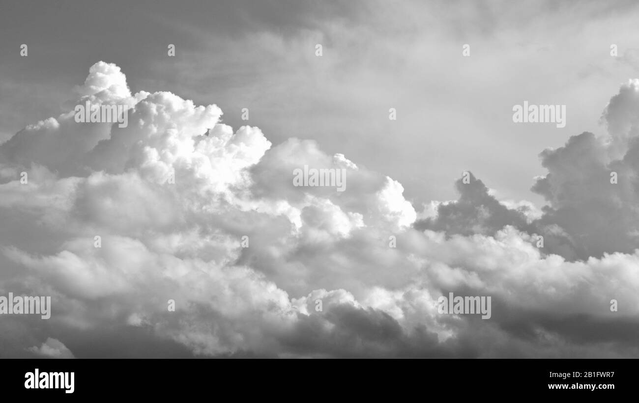 Stormy sky in Italy - black and white - drammatic Stock Photo