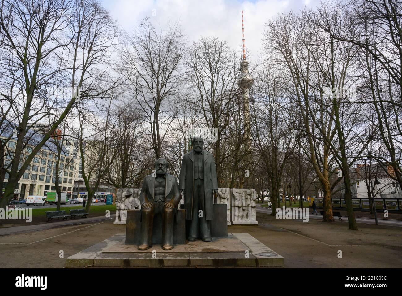 Marx-Engles-Forum Statues Stock Photo