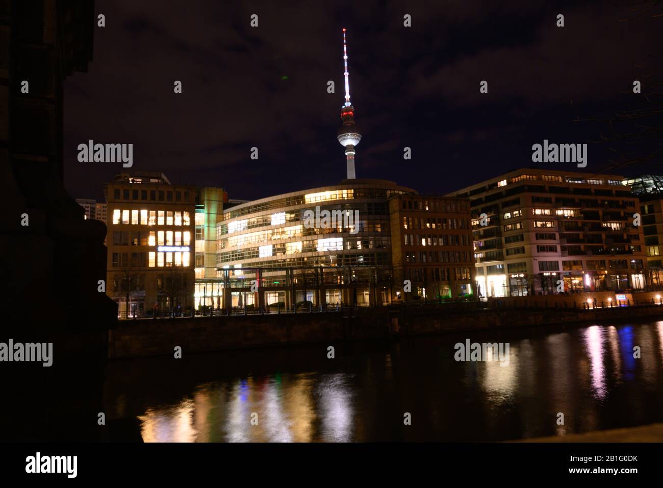 Berlin skyline with Fernsehturm (TV Tower) Stock Photo