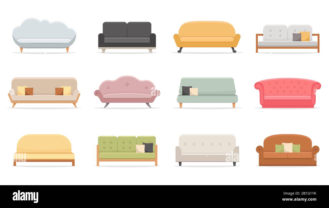 Comfortable sofas. Luxury couch for apartment, comfort sofa models and