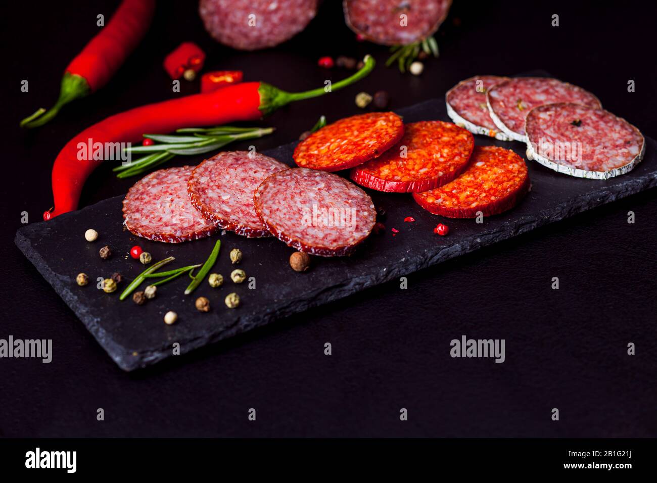 Amazing types of salami for real gourmets Stock Photo Alamy