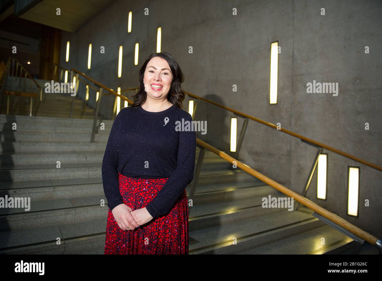 Edinburgh, UK. 25th Feb, 2020. Pictured: Monica Lennon MSP - Shadow Cabinet Secretary for Health And Sport, Member for Central Scotland for the Scottish Labour Party. Credit: Colin Fisher/Alamy Live News Stock Photo