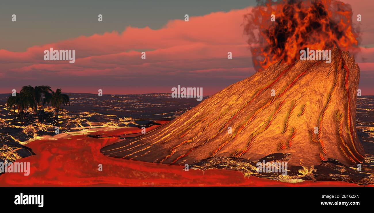 Shield volcano illustration hi-res stock photography and images - Alamy