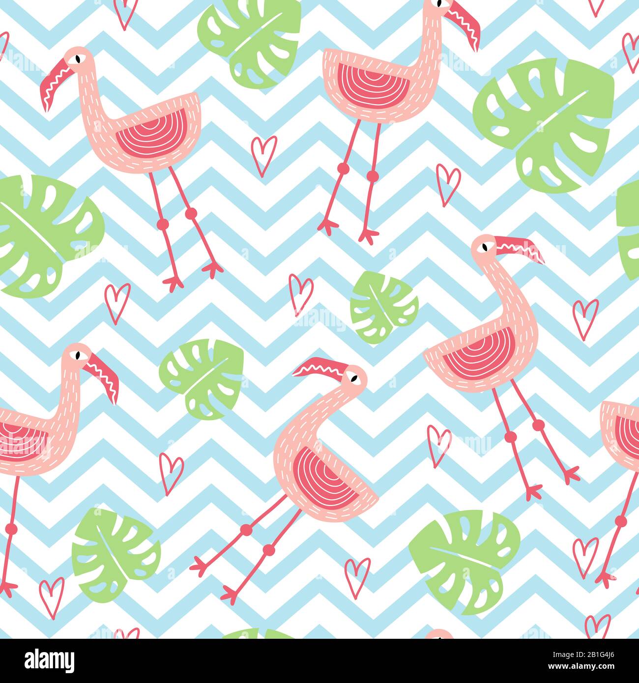 Seamless baby background with pink flamingos vector illustration Stock ...