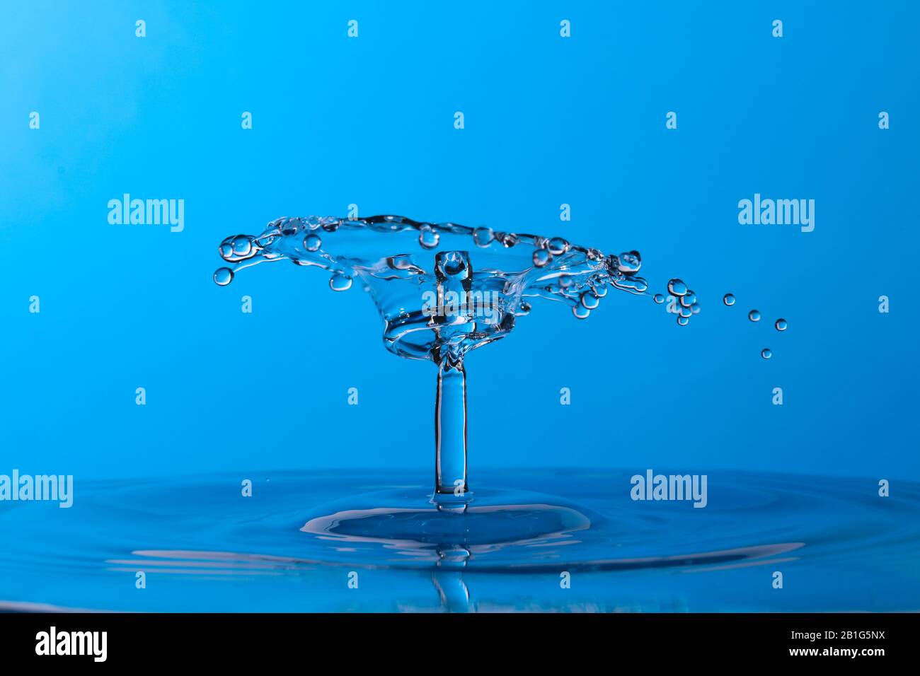 Abstract photograph of a water drop collision created with two water ...