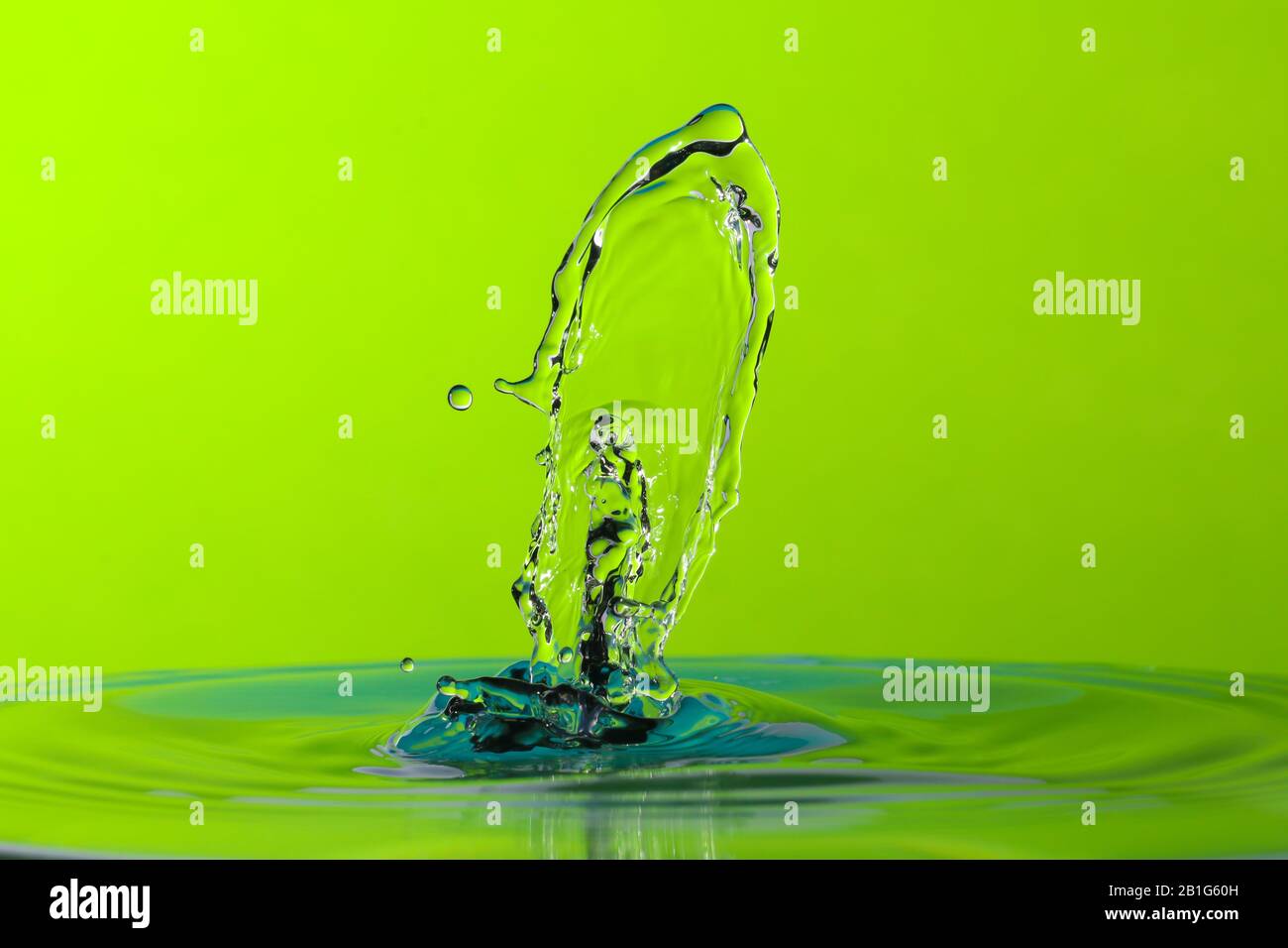 Abstract photograph of a water drop collision created with two water ...