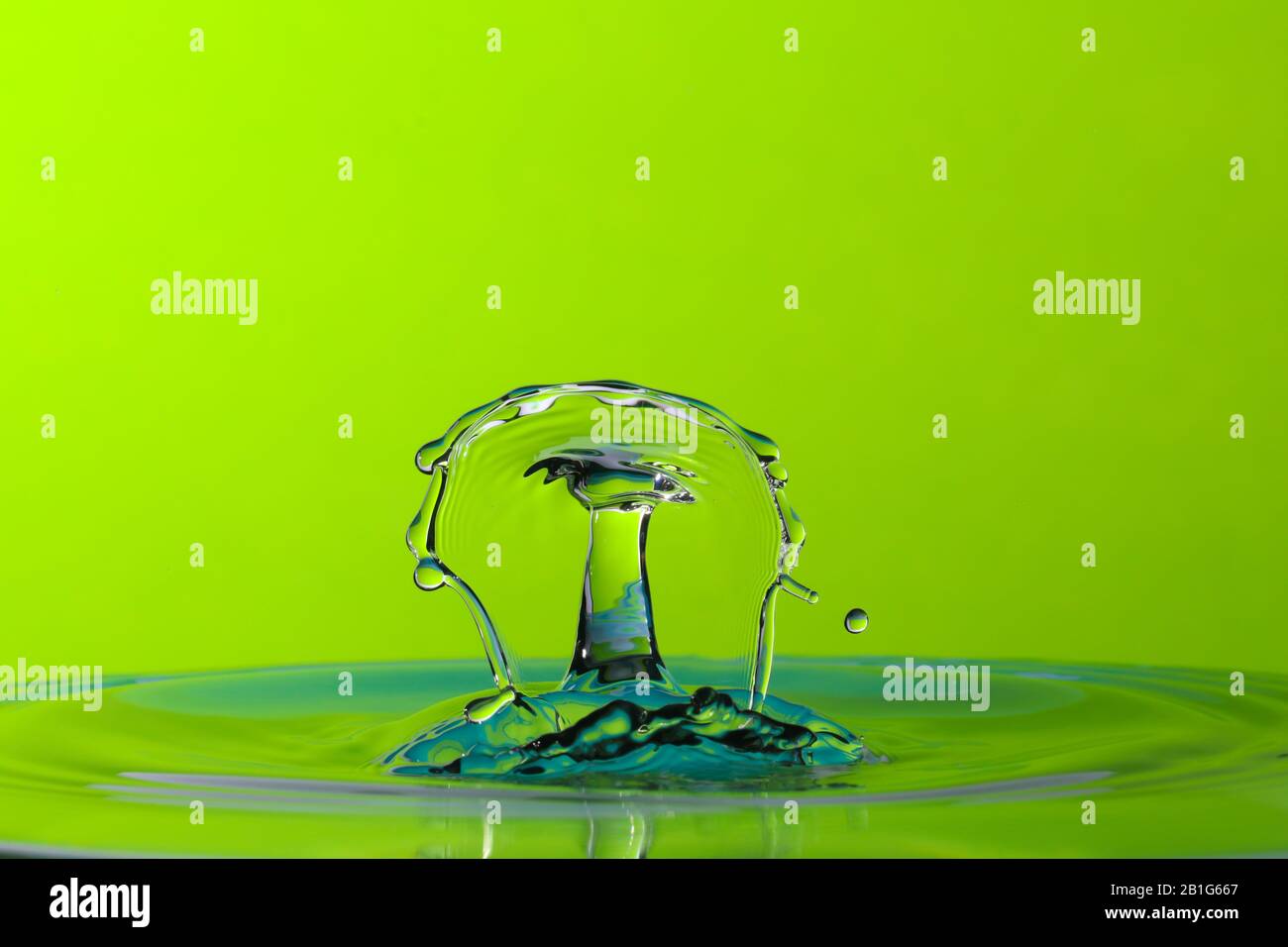 Abstract photograph of a water drop collision created with two water ...