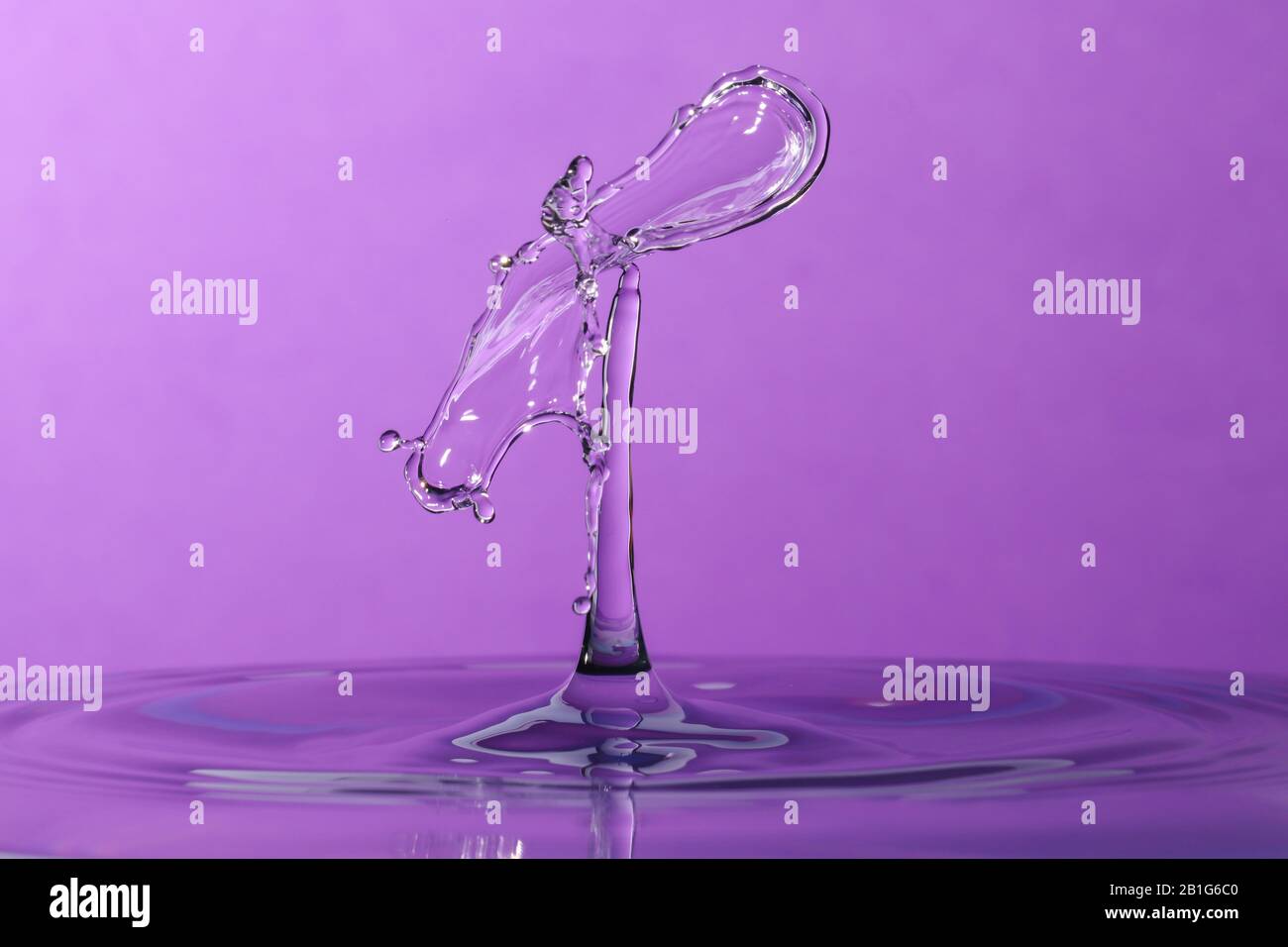 Abstract photograph of a water drop collision created with two water ...