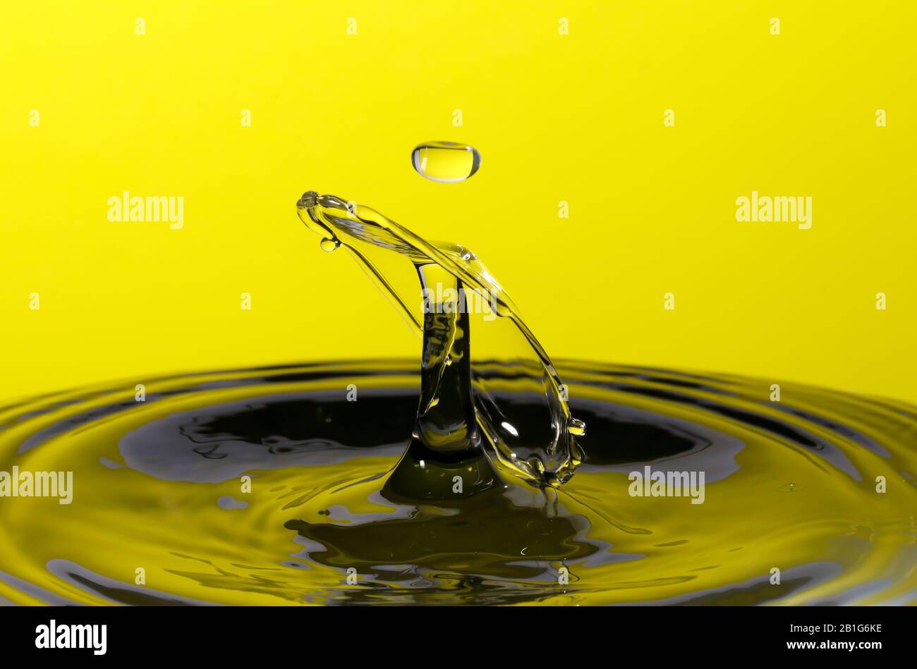 Abstract photograph of a water drop collision created with two water ...
