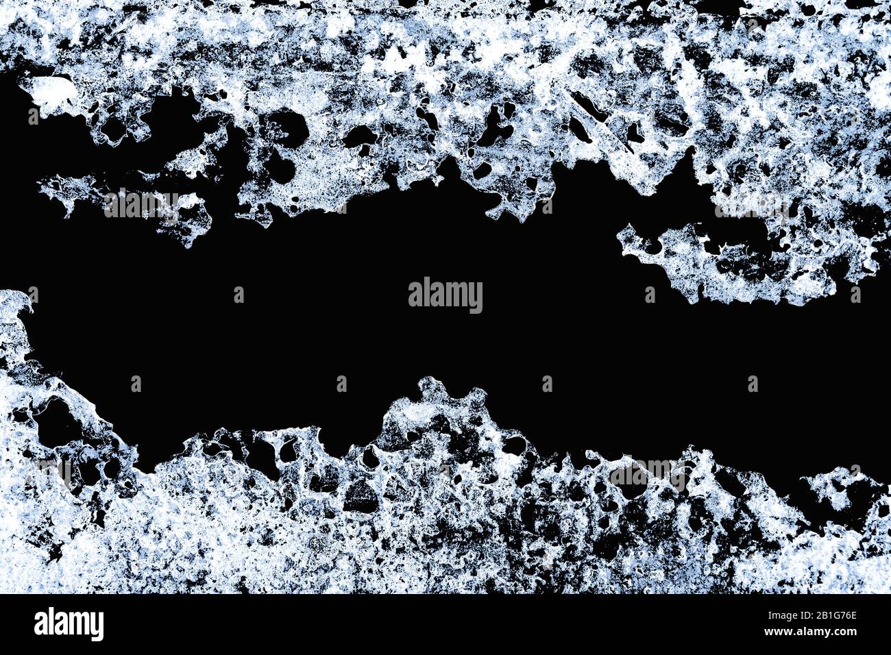 Melting natural Ice Isolated on black background Stock Photo