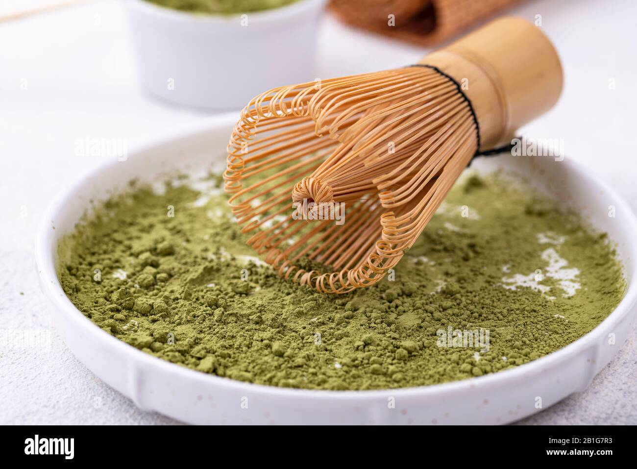 Japanese matcha green tea powder Stock Photo