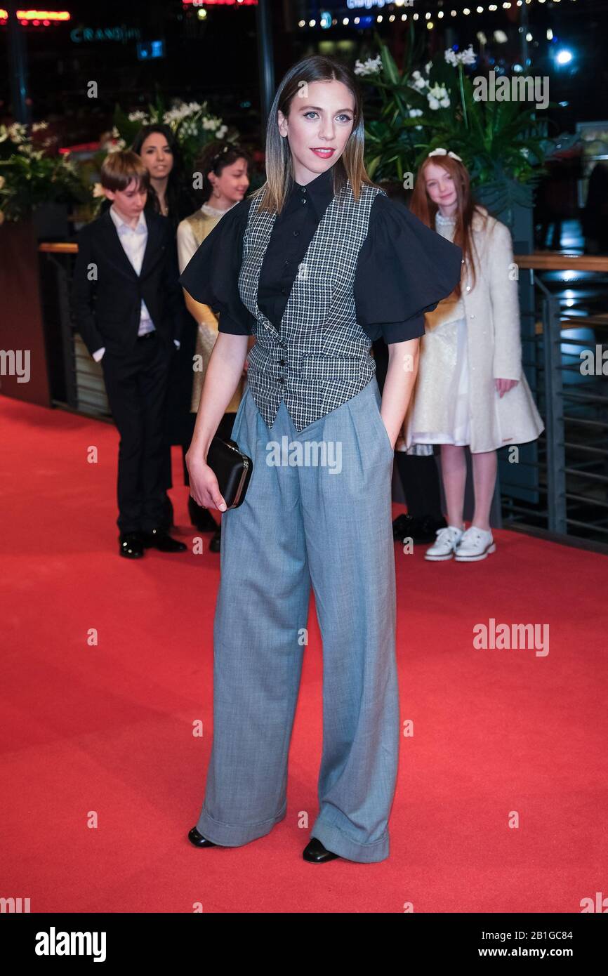 Barbara Chichiarelli poses on the red carpet at the BAD TALES screening during the 70th Berlin International Film Festival ( Berlinale ) on Tuesday 25 February 2020 at Berlinale Palast, Potsdamer Platz, Berlin. Picture by Credit: Julie Edwards/Alamy Live News Stock Photo