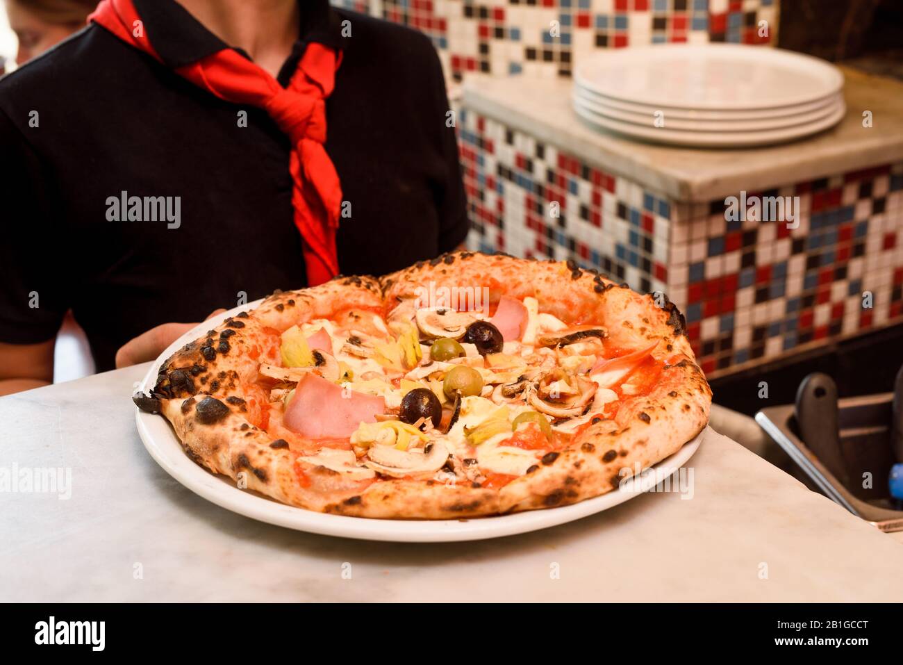 chilean italian pizza Stock Photo
