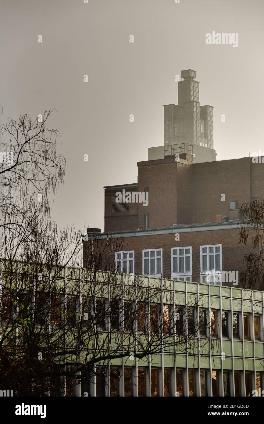 Multiple historic landmarks in the city of Magdeburg Albinmuller tower