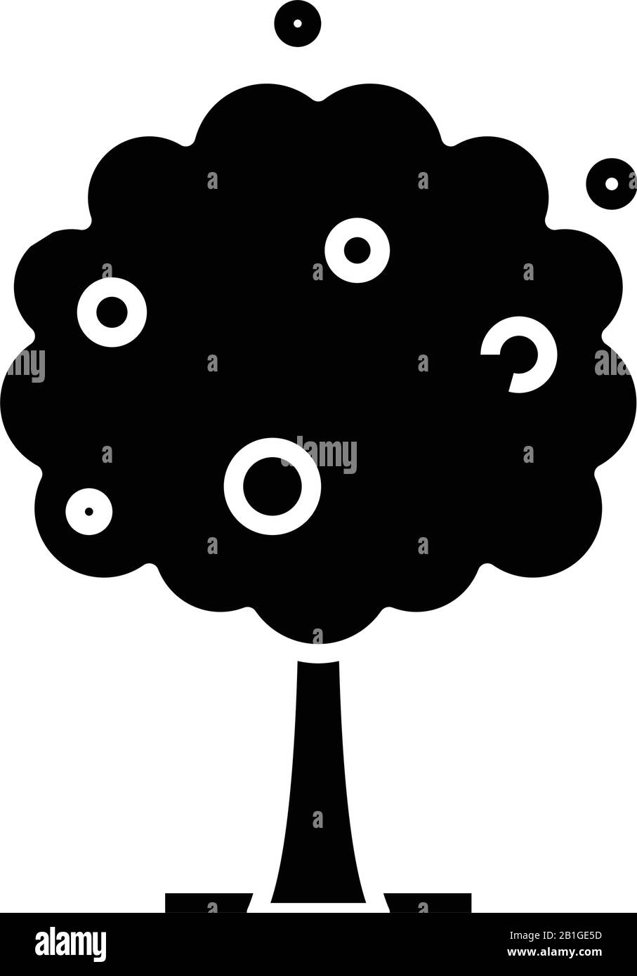Apple tree black icon, concept illustration, vector flat symbol, glyph