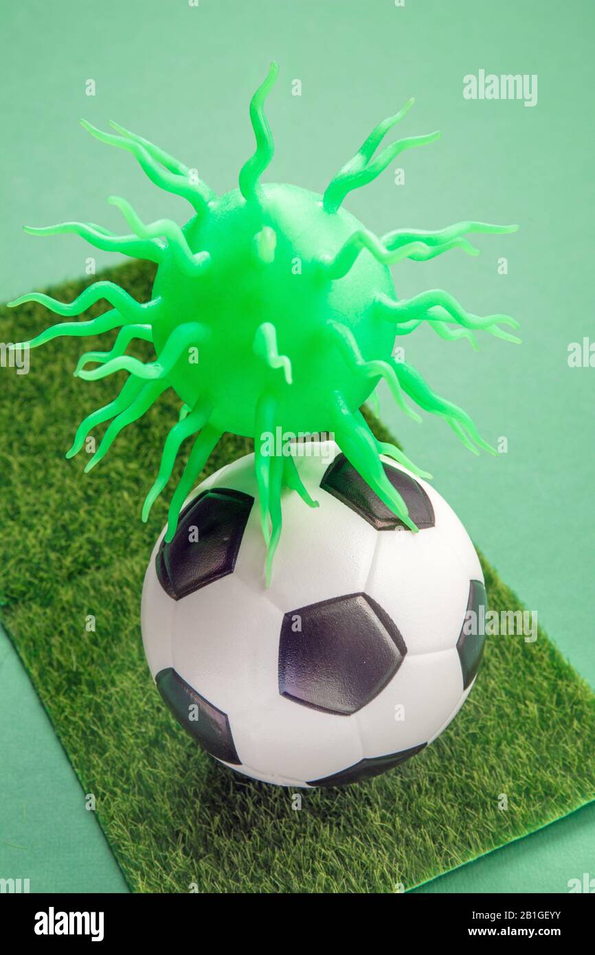 Coronavirus attacks football Stock Photo
