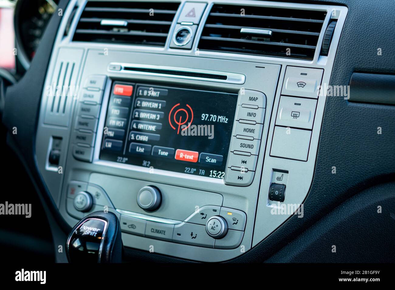 Cluj-Napoca,Cluj/Romania-01.21.2020-Ford Kuga Uefa Champions League  edition-inside detailed view of big navigation display unit, automatic gear  lever Stock Photo - Alamy