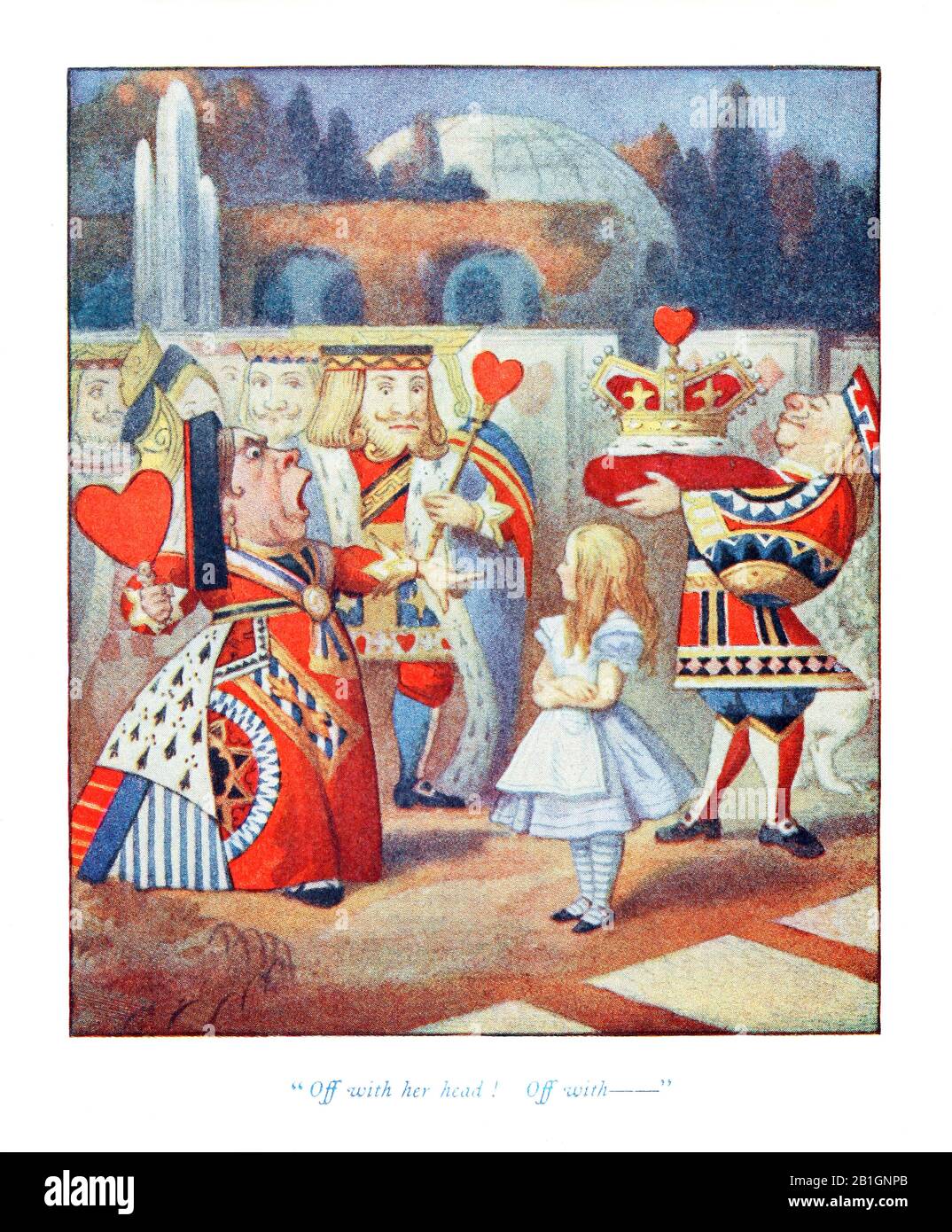 Off with her head from Alice in Wonderland by John Tenniel Stock Photo