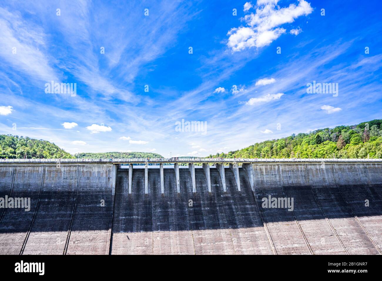 View on Rappbode dam and reservoir in Harz mountain, Germany Stock Photo