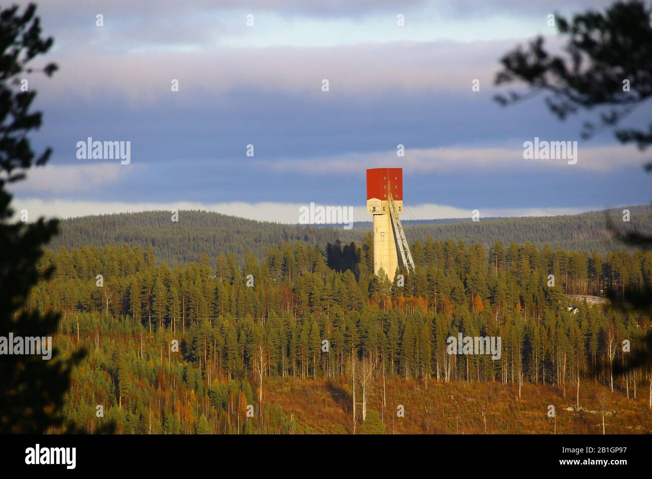 Driving station of the disused Norsjo aerial tramway Stock Photo - Alamy