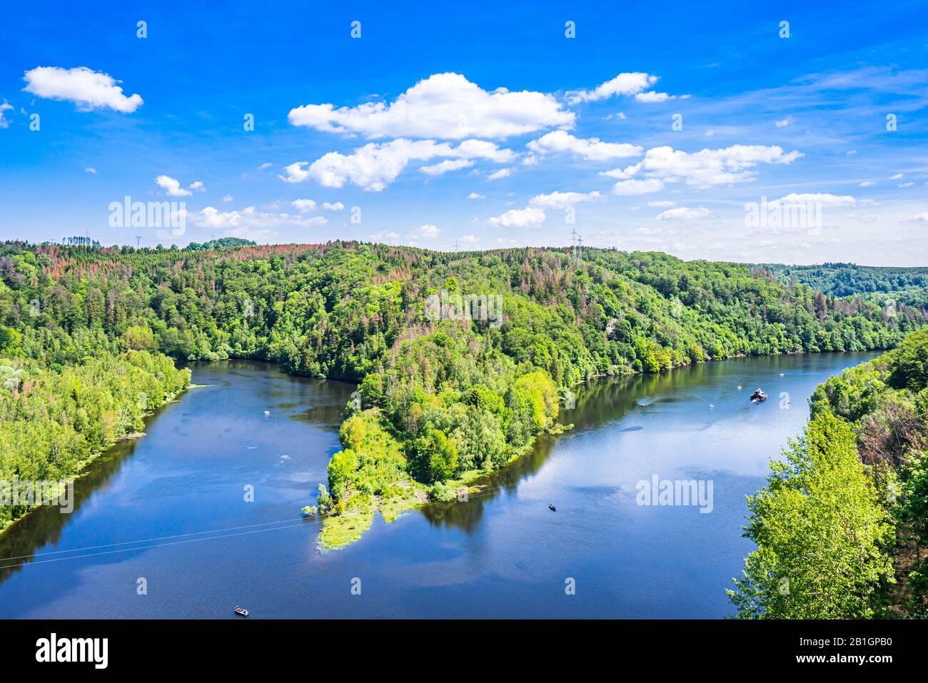 View on Rappbode dam and reservoir in Harz mountain, Germany Stock Photo
