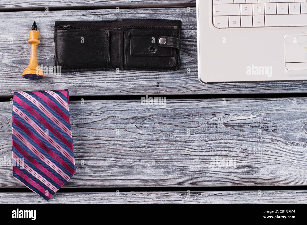 Tie and chess figure. Stock Photo