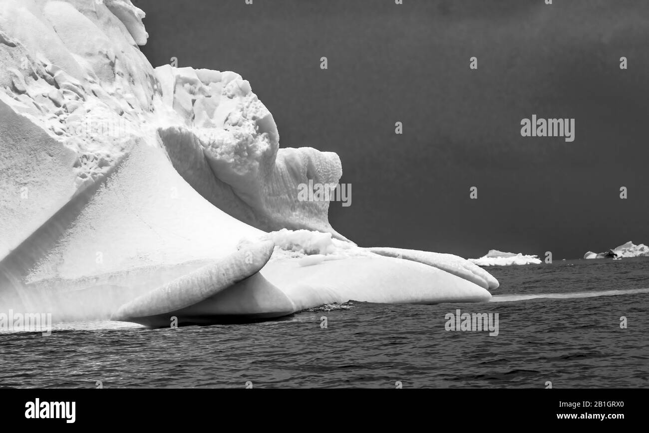 Floating Blue Iceberg Floating Sea Water Charlotte Bay Antarctic