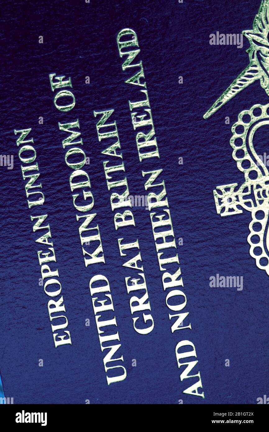 Blue UK Passport (mockup) Stock Photo