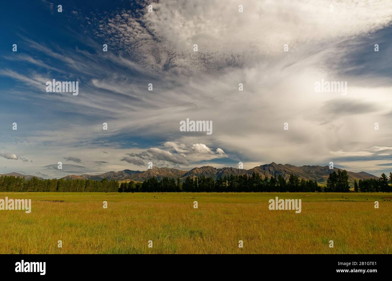 Landscape New Zealand - National Park Fiordland, South Island, beautiful mountain and fiord sceneries. Stock Photo