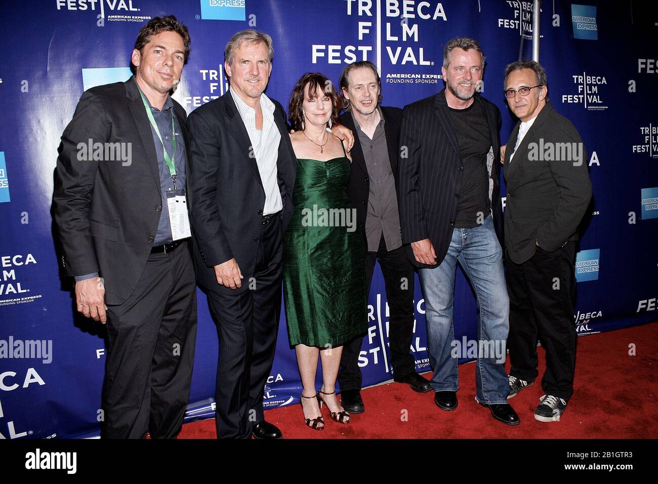New York, NY, USA. 25 April, 2009. Producer, Fred Berner, actor, Jamey Sheridan, director, Bette Gordon, Steve Buscemi, Aidan Quinn, Jamin O'Brien at the premiere of 'Handsome Harry' during the 8th Annual Tribeca Film Festival at the SVA Theater. Credit: Steve Mack/Alamy Stock Photo