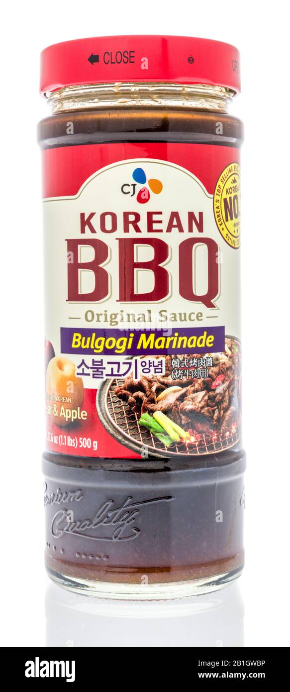 Winneconne WI 17 February 2020 A bottle of CJ Korean BBQ bulgogi sauce on an isolated background Stock Photo Alamy
