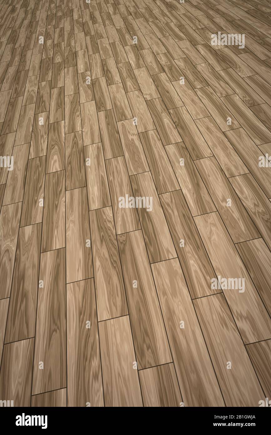3D-Computergrafik, close up of wooden floor in brown color Stock Photo