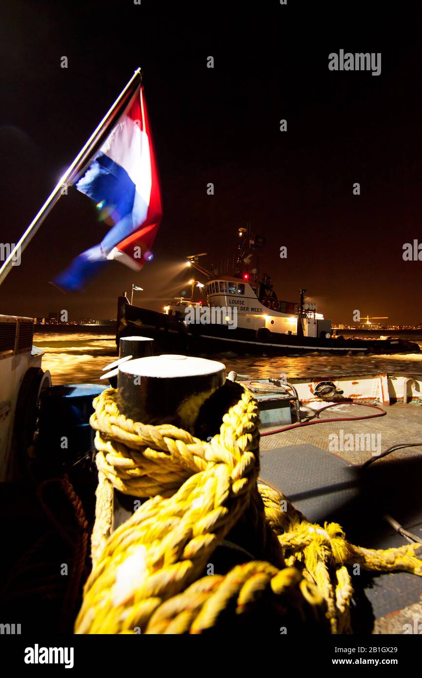 Trip from Amsterdam to Urk with icebreaker, Netherlands, Ijsselmeer Stock Photo
