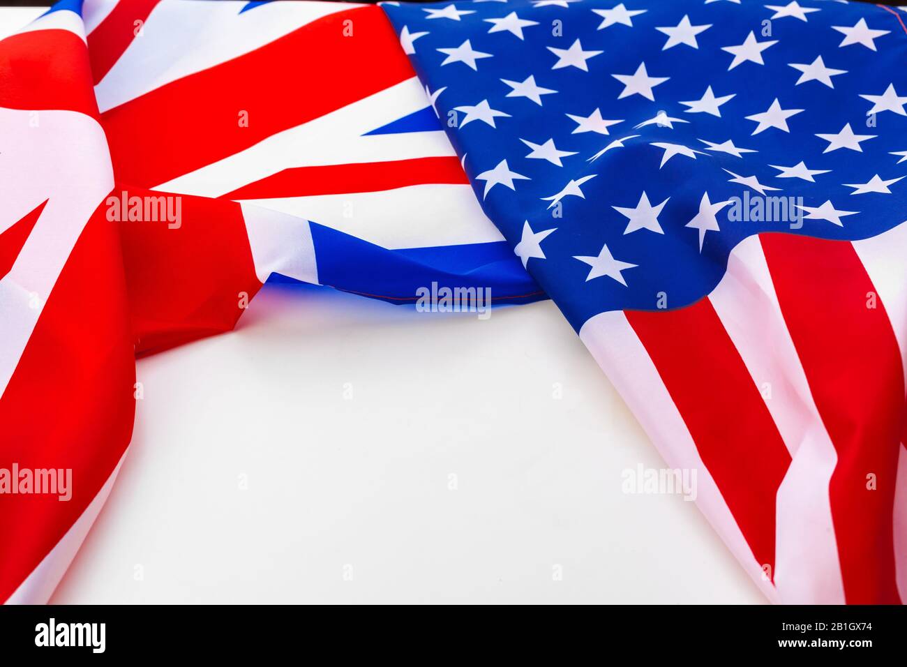UK flag and USA flag on white background Stock Photo - Alamy