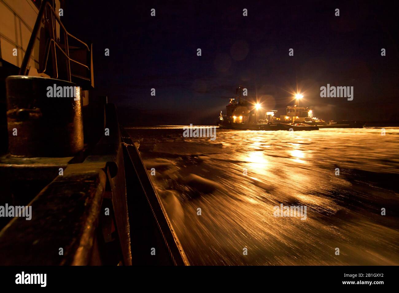 Trip from Amsterdam to Urk with icebreaker, Netherlands, Ijsselmeer Stock Photo